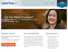 Tablet Screenshot of lawyershop.ca